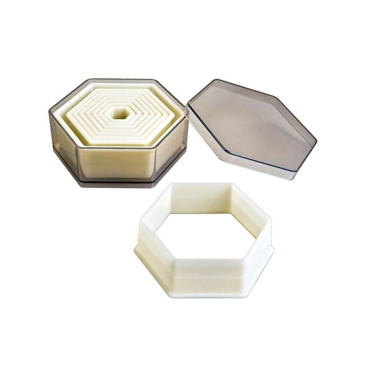 Set de 9 emporte-pièces hexagonaux lisses
