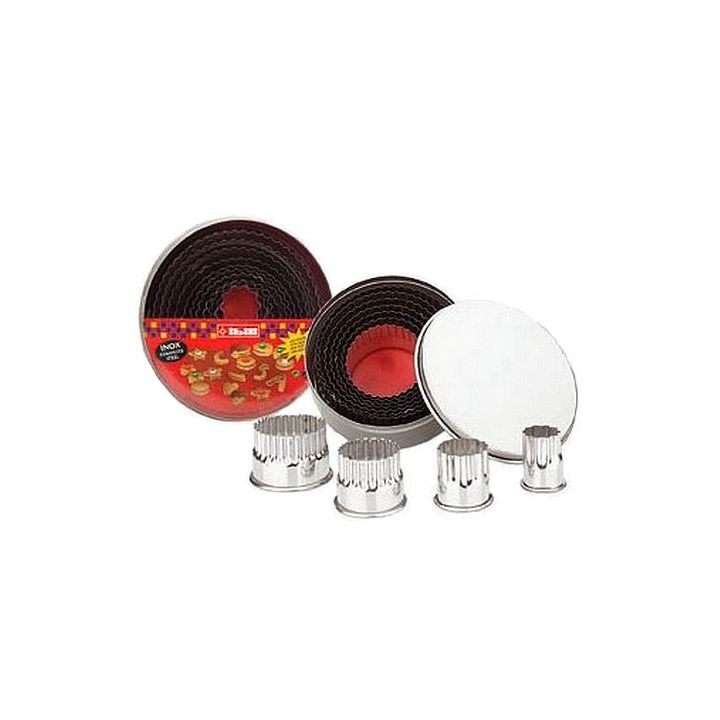 Set de 11 emporte-pièces inox ronds cannelés