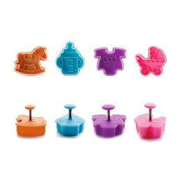 Set de 4 cortadores con expulsor "Bebe"