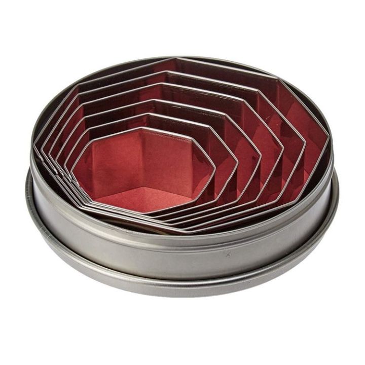Set 6 Cookie Cutters "Octogon" - Stainless Steel - Ø 4-9cm