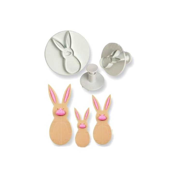 Set de 3 découpoirs à poussoir "Petit Lapin"